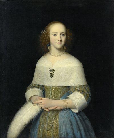 若い女性の肖像画、スザンナリーエル、1656年 作： Isaack Luttichuys