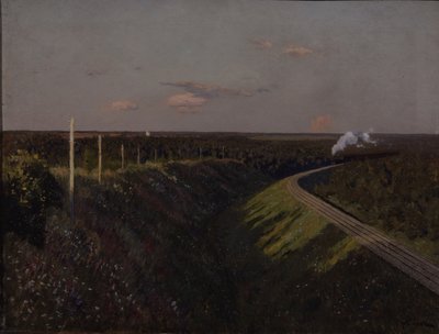 途中の電車、1890年代 作： Isaak Ilyich Levitan