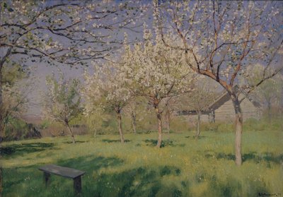 リンゴの木が咲いています。 1895 作： Isaak Ilyich Levitan