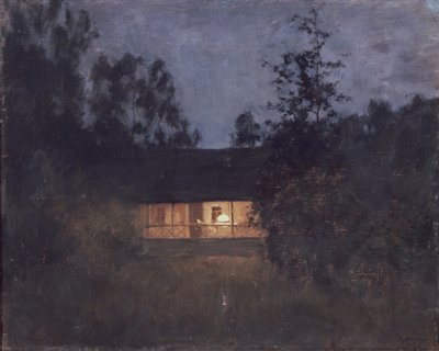 夕暮れのカントリーハウス、1890年代 作： Isaak Ilyich Levitan