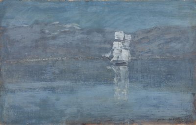 帆船のある風景、1890年代末 作： Isaak Ilyich Levitan