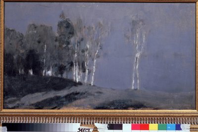 月夜。 Isaac (Isaac) Ilyich Levitan (1860-1900) による絵画、キャンバスに油彩、1890 年頃。 ロシアの芸術、19 世紀の風景。 国立トレチャコフ美術館、モスクワ。 作： Isaak Ilyich Levitan