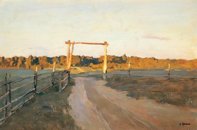 夏の夜、1900 年。 作： Isaak Ilyich Levitan