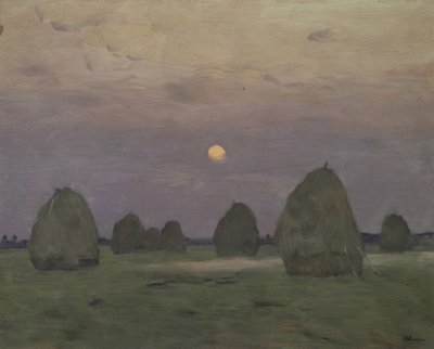 トワイライト。干し草の山、1899年 作： Isaak Ilyich Levitan