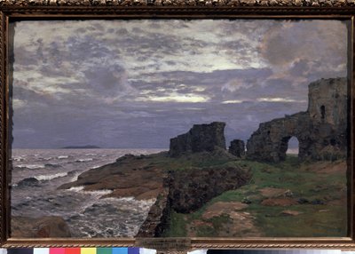 過去の残骸、トワイライト、フィンランド - Isaak (Isaac) Ilyich Levitan (1860-1900) 作、キャンバスに油彩 作： Isaak Ilyich Levitan