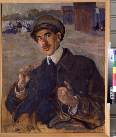作家コーネイ・イワノビッチ・チョーコフスキー（1882-1969）の肖像（作家コーニー・I・チュコフスキーの肖像）。 Isaak Izrailevich Brodsky (Brodsky) (1884-1939) による絵画。 キャンバスに油彩、83 x 66 cm 作： Isaak Israilevich Brodsky