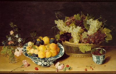 果物と花の静物、c1620-1640 作： Isaak Soreau