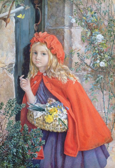 赤ずきん、1862（紙とガッシュ付き） 作： Isabel Oakley Naftel