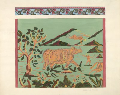 バンドボックスのデザイン - Rhino、19351942。 作： Isabella Ruth Doerfler