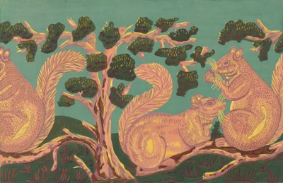 バンドボックスのデザイン - リス、c。 1938年。 作： Isabella Ruth Doerfler