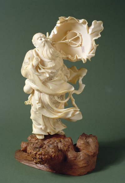 Sálvia com chapéu de sopro, c.1900 (marfim) 作： Ishikawa Komei