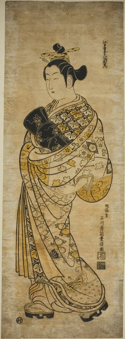てぇ 吉原 員 江戸 ー あ せｔ おｆ Ｔｈレエ （江戸 吉原 三幅対） 作： Ishikawa Toyonobu