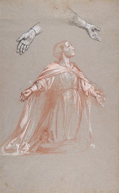 サント・クロチルド中段、サン・レミ礼拝堂の壁画の習作、19世紀 作： Isidore Pils