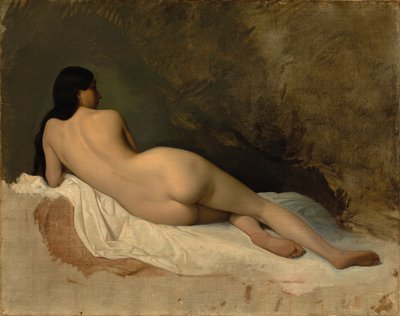 リクライニングヌードの研究c。 1841年。 作： Isidore Pils