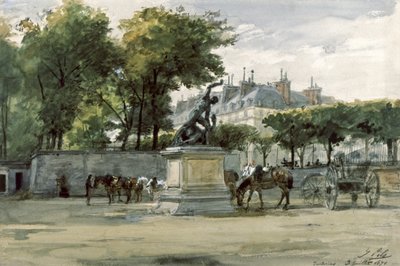 パリコミューン：チュイルリーのベルサイユ軍、1871年頃（水彩） 作： Isidore Pils