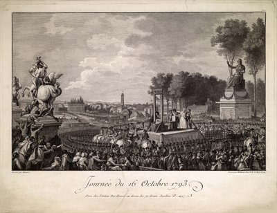 1793 年 10 月 16 日 1793 年 10 月 16 日のマリー・アントワネットの処刑、c. 1795年。 作： Isidore Stanislas Helman