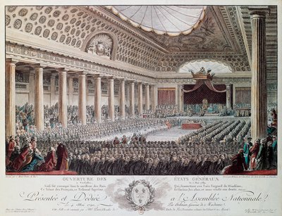 1789年のヴェルサイユでの三部会の開会式、ヘルマンの彫刻、フランス革命、フランス 作： Isidore Stanislas Helman