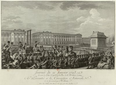1794年1月21日、1794年の革命広場におけるルイ16世の処刑 作： Isidore Stanislas Helman