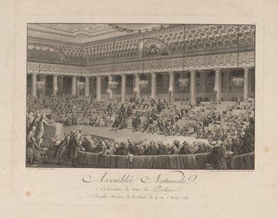 1789年8月4日の夜、国会で、1790 作： Isidore Stanislas Helman