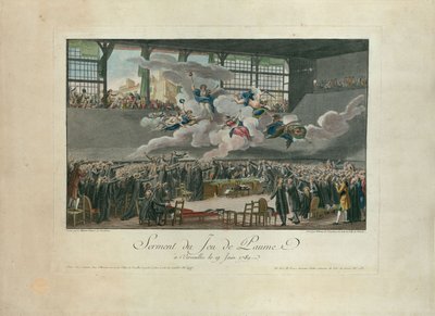 1789 年 6 月 20 日のテニスコートの宣誓。 作： Isidore Stanislas Helman
