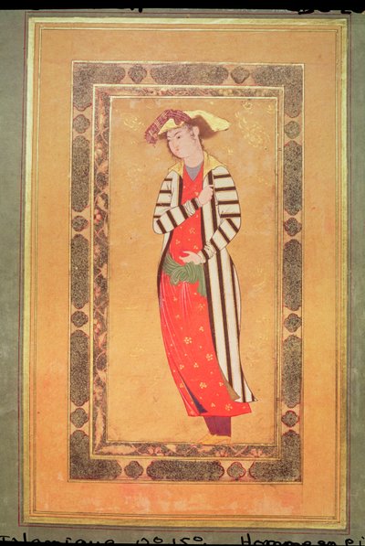 アルバム2160 Portrait of a Man、From Album de Pieces Calligraphiees et de Miniatures、13th-15th Century 作： Islamic School