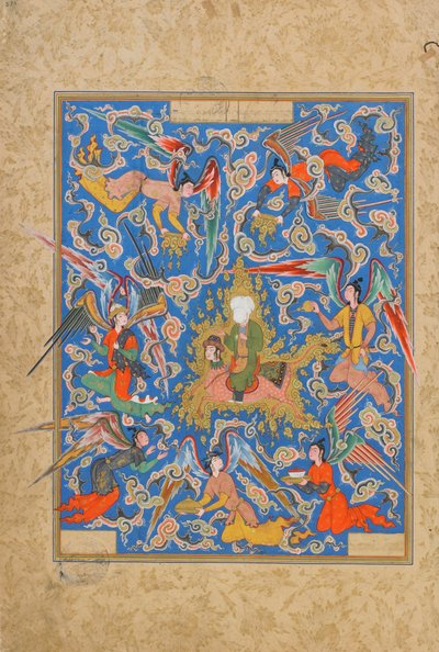 ジャミ（d.1492）によるHaft Awrang（Seven Thrones）からのフォリオマシュハド、クラサン、イラン、サファヴィー朝時代、1556〜65年（不透明な水彩、インク、紙の上の金） 作： Islamic School