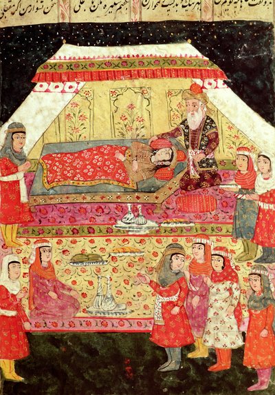 ハーレムシーン、「Shahnama」（王の書）のイラスト、Abu&39;l-Qasim Manur Firdawsi（c.934-c.1020） 作： Islamic School