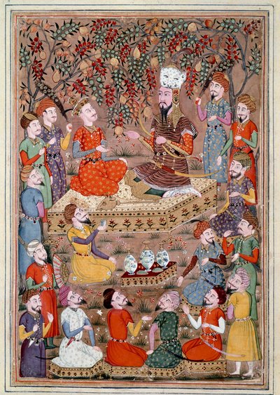 イスラムの芸術"Roustam asked Kei Khosraou for the grace of Gourguin" フェルダウシ（Ferdawsi, or Ferdawsi, or Firdousi, ca. 940-around 1020）の叙事詩「シャーナメ」（Shah Nama, Shahnama）（王の書）の写本からのペルシャ細密画（ms. 607）。 作： Islamic School
