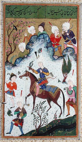 Ms B-284 fol.50b The Kings Hunt、from Divan from Huseyn Bayqara、c.1540 作： Islamic School