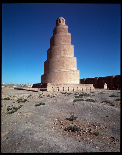 グレートモスクとそのミナレット、マルウィーヤの塔の眺め（847-852年 作： Islamic School