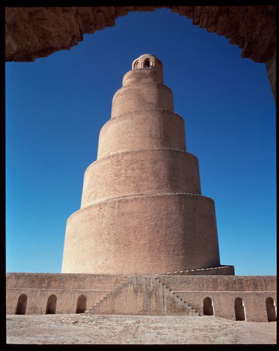 グレートモスクとそのミナレット、マルウィーヤの塔の眺め（847-852年 作： Islamic School