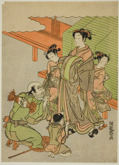施しを乞う 作： Isoda Koryusai