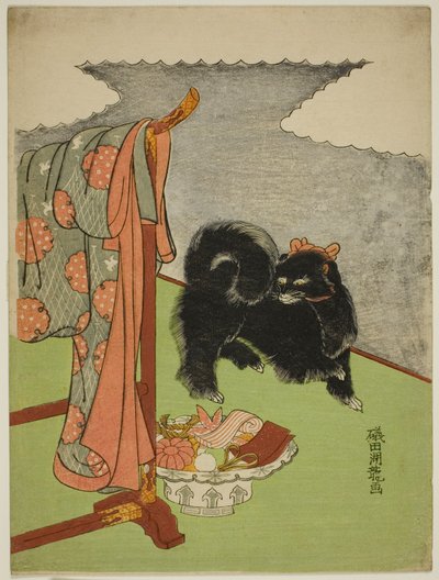 黒い犬 作： Isoda Koryusai