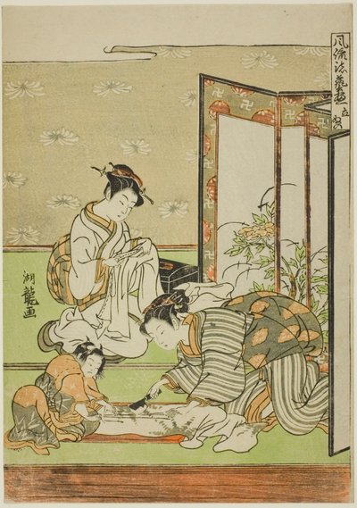 「風流工芸づくし」シリーズより、裁縫（たちぬい） 作： Isoda Koryusai
