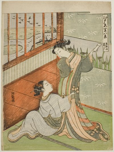 連載「江戸色里八景」より 吉原落雁（よしわらのらくがん） 作： Isoda Koryusai