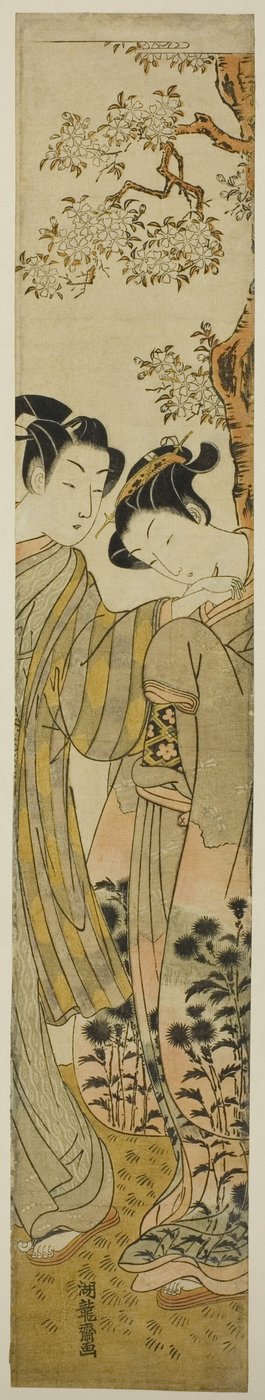 桜の木の下の恋人たち 作： Isoda Koryusai