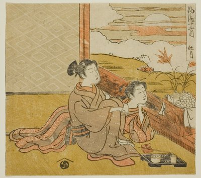 連載「おしゃれ十二月（ふりゅう十二月）」より 八月（そげつ） 作： Isoda Koryusai
