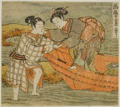 連載「おしゃれ十二月（ふりゅうじゅうにつき）」より、三月（はなみずき） 作： Isoda Koryusai