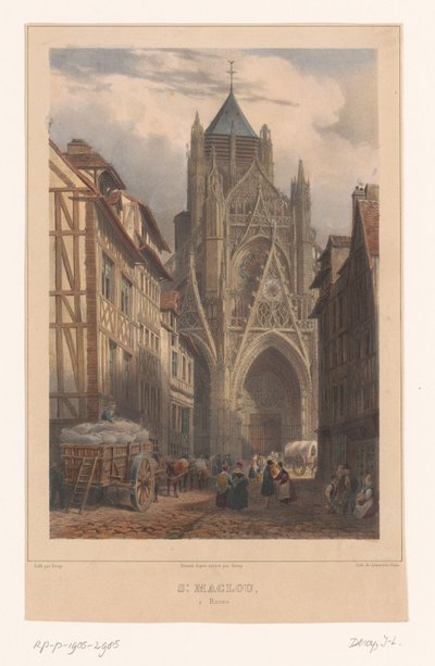 ルーアンのサン マクルー教会の眺め St. Maclou à Rouen (オブジェクトのタイトル) フランスの顔（シリーズタイトル） ラ・フランス（シリーズタイトル） 作： Isodore Laurent Deroy