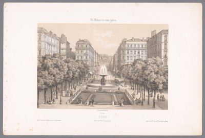 Zicht op de Place en de Rue Impériale te Lyon ライオンズ。 インペリアルスクエアとストリート（オブジェクトのタイトル） Hedendaags Frankrijk (シリーズタイトル) 最近のフランス (オブジェクトのシリーズ タイトル) 作： Isodore Laurent Deroy