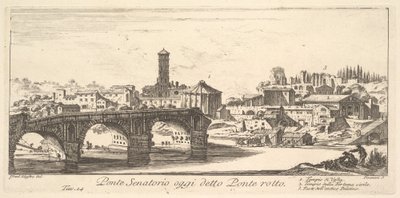 Ponte Senatorial, hoje chamada de Ponte Rotto (Ponte Quebrada), c.1748 (gravura) 作： Israël Silvestre