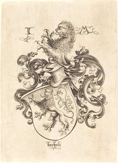 ライオンの紋章、c。 14801490。 作： Israhel van Meckenem
