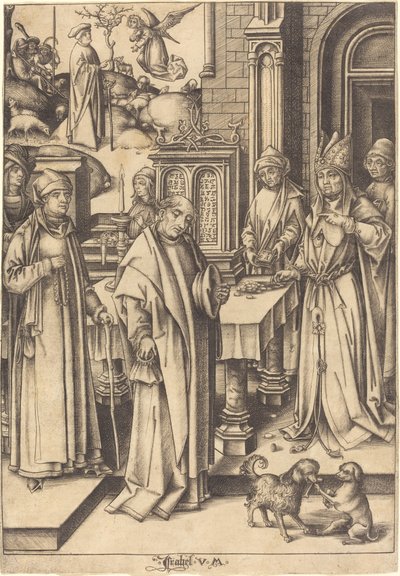 ヨアヒムの犠牲、c。 14901500。 作： Israhel van Meckenem