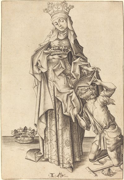 テューリンゲンの聖エリザベス、c。 14751480。 作： Israhel van Meckenem