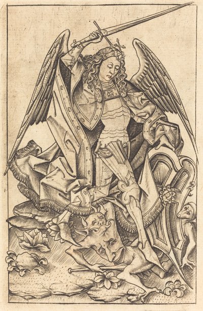 聖ミカエル、c。 14701480。 作： Israhel van Meckenem