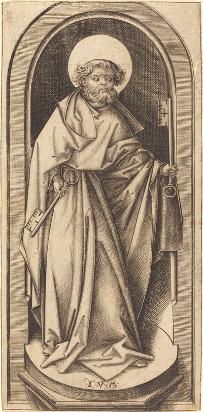 聖ペテロ、c。 14901503。 作： Israhel van Meckenem