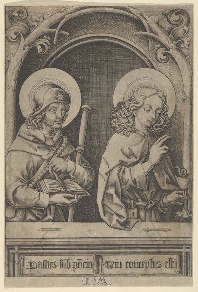 The Apostles の St. James the Greater と St. John。 作： Israhel van Meckenem