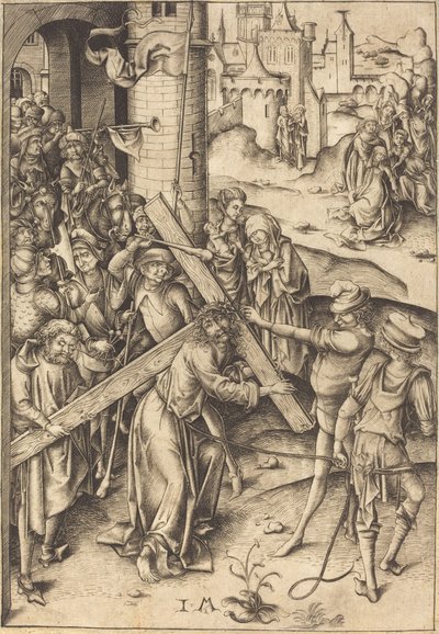 十字架のベアリング、c。 1480年。 作： Israhel van Meckenem