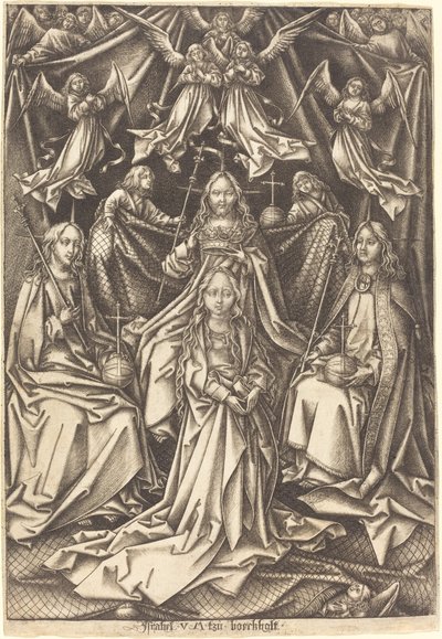 聖母の戴冠式、c。 14901500。 作： Israhel van Meckenem