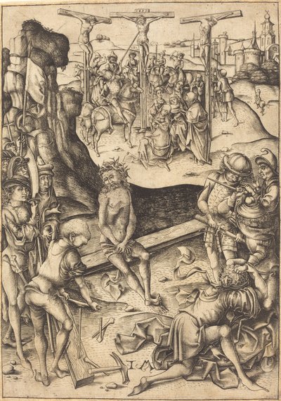 はりつけ、c。 1480年。 作： Israhel van Meckenem